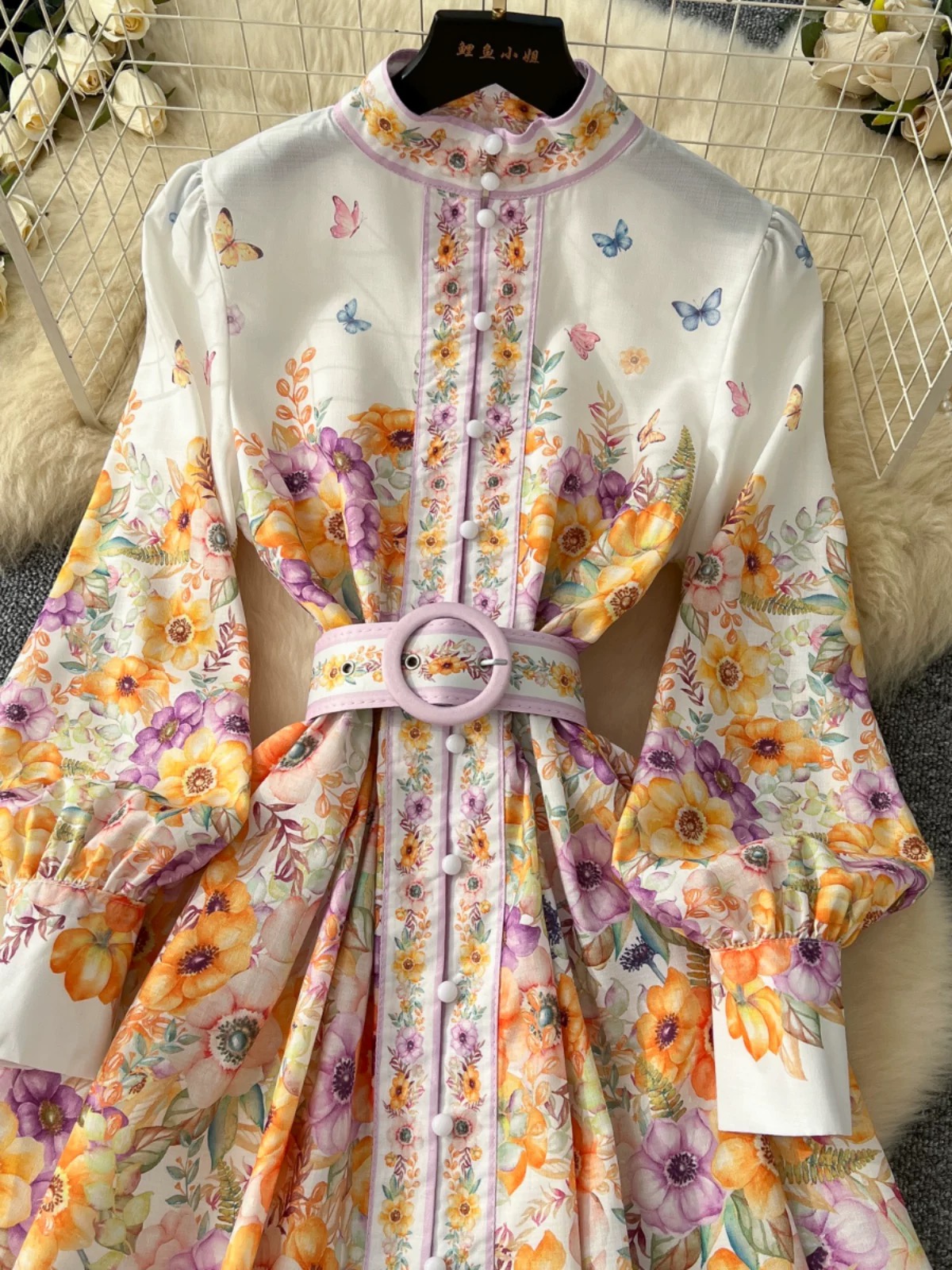 She has all access print dress  ED162 images